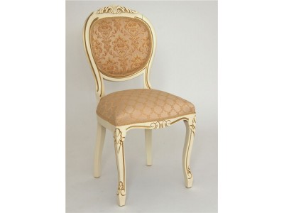 Стул "Орион-2" п/м (Слоновая кость, матовый / Андрис 160/беж) патина золото