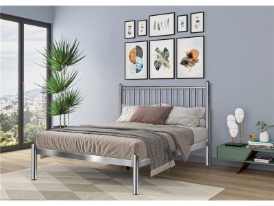 Кровать односпальная АРЗУ (120х200/металлическое основание) Хром