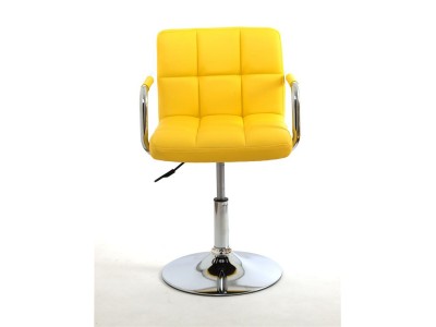 Стул ARNO с подлокотниками (PU YELLOW / Хром) БАЗОВЫЙ