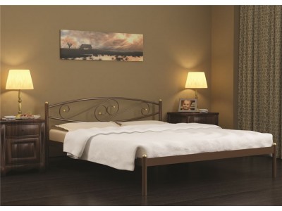 Кровать двуспальная Волна (140х200/металлическое основание) Коричневый бархат Кровать двуспальная Волна (140х200/металлическое основание) Коричневый бархат