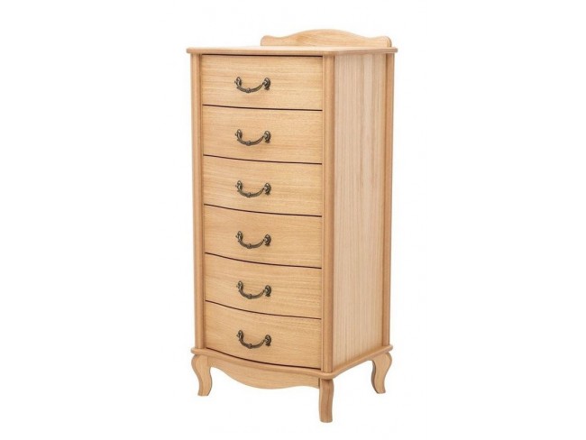 Комод "Джульетта" узкий 6 ящ. (светлый дуб) Вис