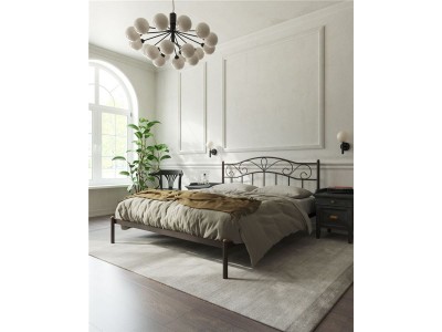 Кровать "Глэдис" без изножья (120х200/ноги металл/цвет Коричневый бархат)