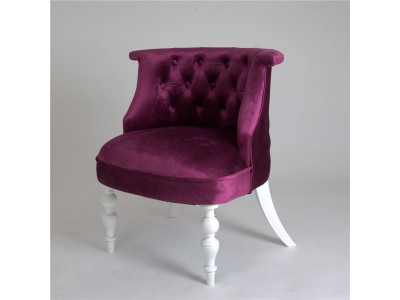 Кресло Бархат (эмаль белая / 26 - темно-розовый)
