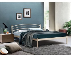 Кровать двуспальная ЭКО+ (160х200/металлическое основание) Бежевый