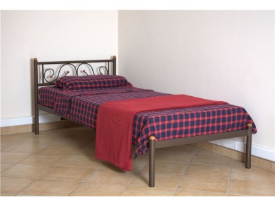 Кровать односпальная &quot;Шарм&quot; (90х200/Коричневый бархат) основание металлическое