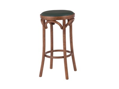 Табурет барный 650 Венский мягкий (средний тон, экокожа Зеленая)