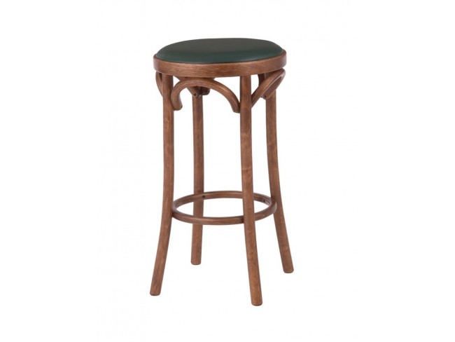 Табурет барный 650 Венский мягкий (средний тон, экокожа Зеленая)