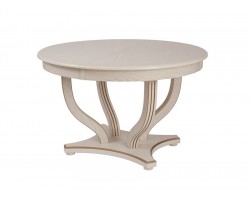 Стол круглый "Милорд-120" (Милорд-120 стол круглый (120х170/ слоновая кость 1013/патина золото)
