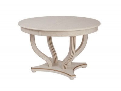 Стол круглый "Милорд-120" (Милорд-120 стол круглый (120х170/ слоновая кость 1013/патина золото)