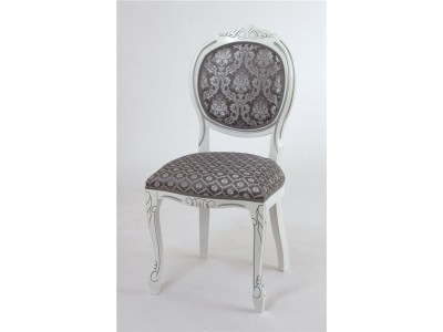 Кресло "Милорд-12" (Белый + патина серебро/ткань ткань Yara 149/1; Yara diamond 149/1)