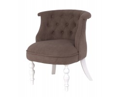 Кресло Бархат (эмаль белая / RS 08 серо-коричневый)