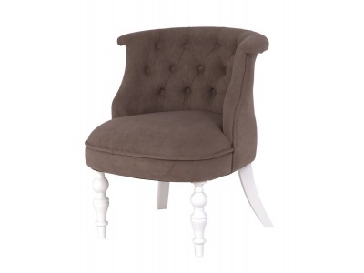 Кресло Бархат (эмаль белая / RS 08 серо-коричневый)