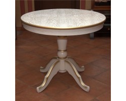 Стол Круглый (Белый / патина золото)
