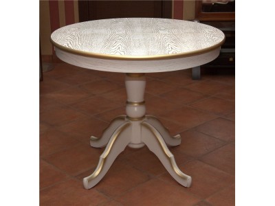 Стол Круглый (Белый / патина золото)