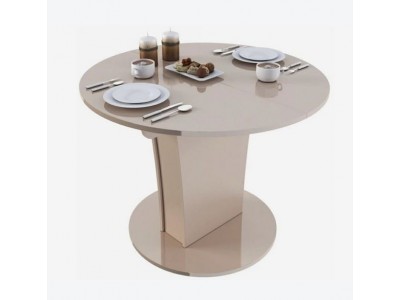 Стол раскладной "TURIN" круглый (Капучино/Глянец)