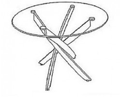 Стол круглый "Шип-32" ноги черные (пластик Эфес лайт 1472/ЛДСП 32 мм/кромка серый)