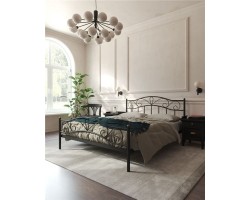 Кровать с изножьем "Глэдис" (160х200/ноги металл/цвет Чёрный)