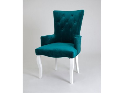 Кресло Виктория (эмаль белая / 23 - изумрудный)