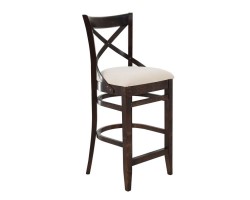 Стул полубарный с мягким сиденьем "Соло" венский (Тон 7 Орех темный / ткань:Вивальди 02)