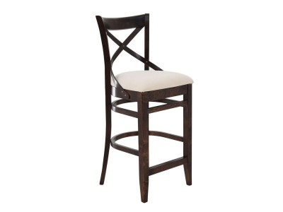 Стул полубарный с мягким сиденьем "Соло" венский (Тон 7 Орех темный / ткань:Вивальди 02)