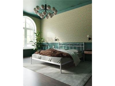 Кровать "Франческа" без изножья (160х200/ноги металл/цвет Белый)