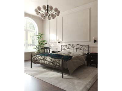 Кровать с изножьем "Глэдис" (160х200/ноги металл/цвет Коричневый бархат)