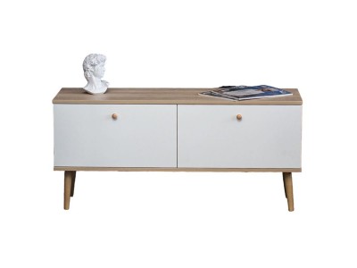 ТВ тумба Komo-2 (1100х320х520 м, ЛДСП Белый/Сонома 16 мм, ножки береза) ТВ тумба Komo-2 (1100х320х520 м, ЛДСП Белый/Сонома 16 мм, ножки береза)