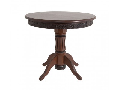 Стол "Милорд" (90х120 + юбка) т.орех+патина черный