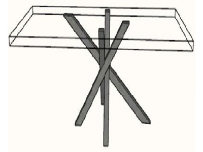 Стол прямоугольный "Шип-32" ноги черные (пластик Эфес лайт 1472/ЛДСП 32 мм/кромка серый)