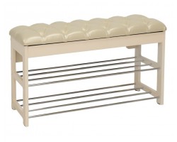 Банкетка "Грейс" (дуб шампань/ Oregon perl-106/ каретная стяжка) Вис