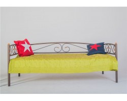 Кушетка Оптима Люкс (90х200/металлическое основание) Коричневый бархат