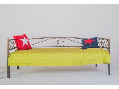 Кушетка Оптима Люкс (90х200/металлическое основание) Коричневый бархат