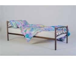 Кровать односпальная Валерия с изножьем (90х200/металлическое основание) Красный лак