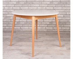 Стол Алиса-1000 (белый/натуральный) раздвижной