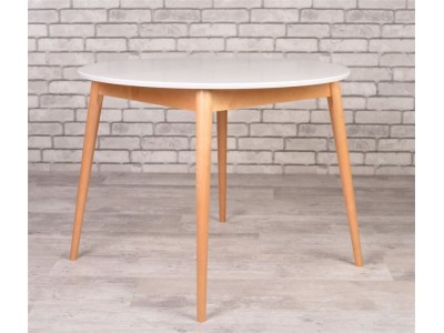 Стол Алиса-1000 (белый/натуральный) раздвижной