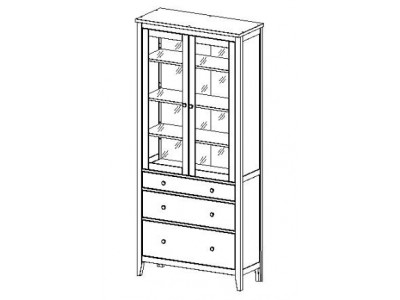 Шкаф витрина Мира 23 (серый)