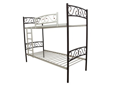 Двухъярусная кровать Валерия-DD с усилением (90х200) (КОРИЧНЕВЫЙ 8017-БЕЛЫЙ)