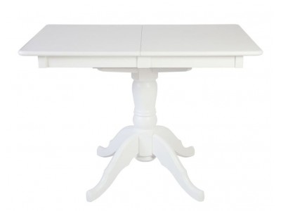 Стол на одной ноге Альт-110 раздвижной (Белый/массив березы, Шпон)