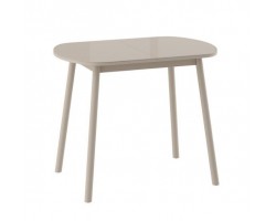 РАУНД стол раздвижной со стеклом 94(124)х64, Капучино/Капучино