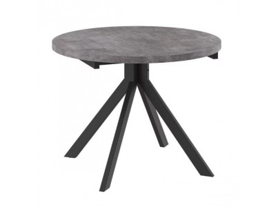 Стол круглый раздвижной "RONDO-100" (ДЫМЧАТАЯ КЕРАМИКА/ЧЕРНЫЙ)