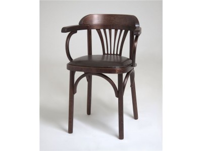 Стул Венский мягкий (темный тон, экокожа коричневая)