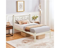 Кровать односпальная "Шарм" (90х200/Бежевый) основание металлическое