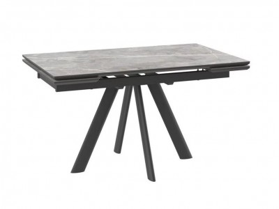 Cтол с керамическим покрытием Джейтон-140 (Stone grey st cer/черный) 140(30+30)х85
