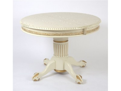 Стол круглый "Милорд-110" (ноги Азия/ слоновая кость 1013 + патина золото)