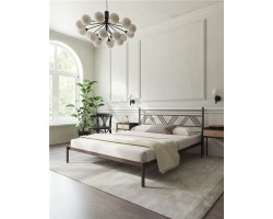 Кровать "Монблан" (160х200/ноги металл/цвет Коричневый бархат)