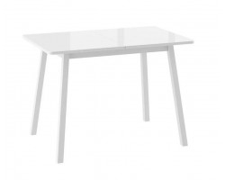 Cтол раздвижной со стеклом "ТИРК RADIAL-94" (Белый/Белый) 94(126)х64