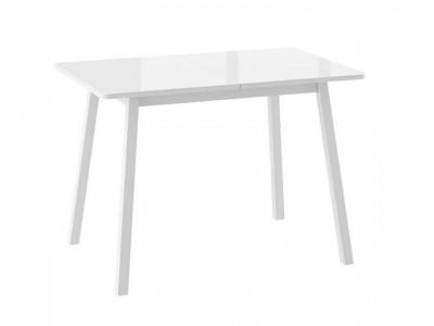 Cтол раздвижной со стеклом "ТИРК RADIAL-94" (Белый/Белый) 94(126)х64