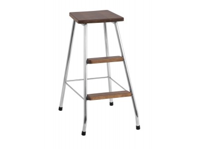 Стул-стремянка (хром/орех)