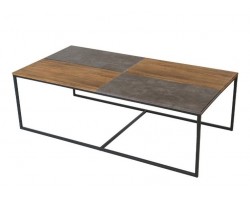 Стол журнальный "Фьюжн" (Дуб американский/серый бетон)