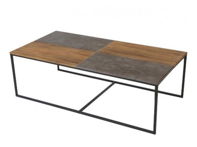 Стол журнальный "Фьюжн" (Дуб американский/серый бетон)